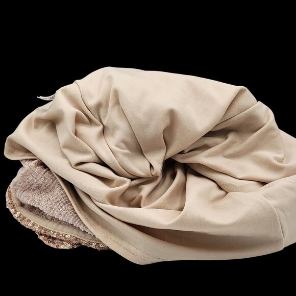 Girls Rose Gold Sequin Dress With Ruffle Detail & Short Sleeves Girls Size 10 - Picture 13 of 16